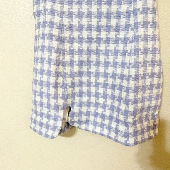 NWT Amanda Uprichard Puzzle Mini Dress in Light Blue Tweed Boucle size large